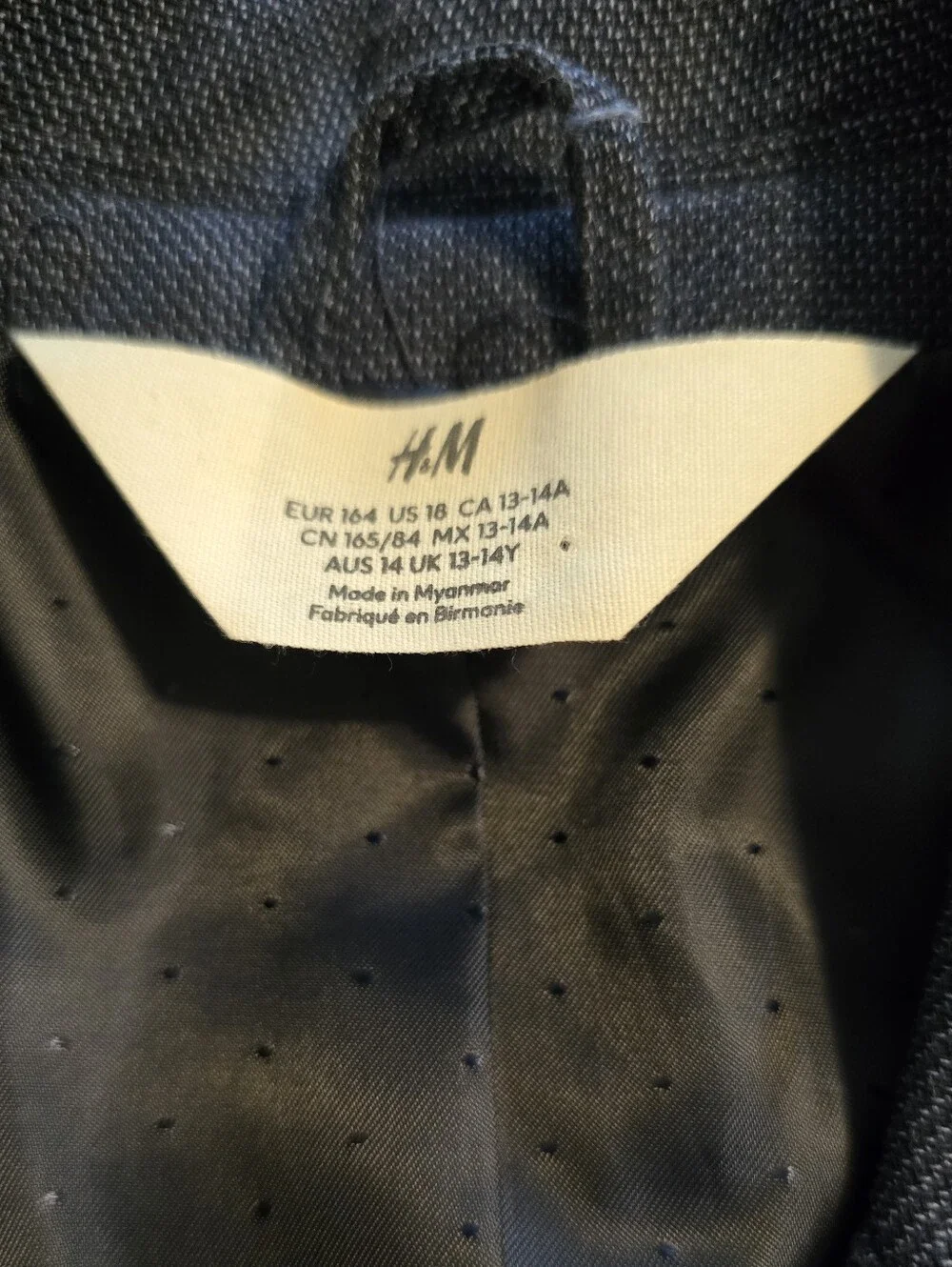 Boys H&M Navy Textured Blazer